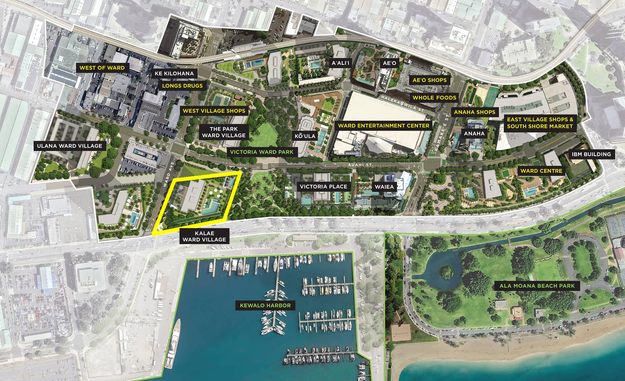 Kalae Ward Village New Honolulu Condo in Kakaako